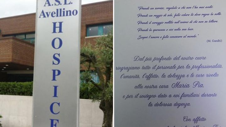 Hospice Solofra, una targa per ringraziare tutto il personale