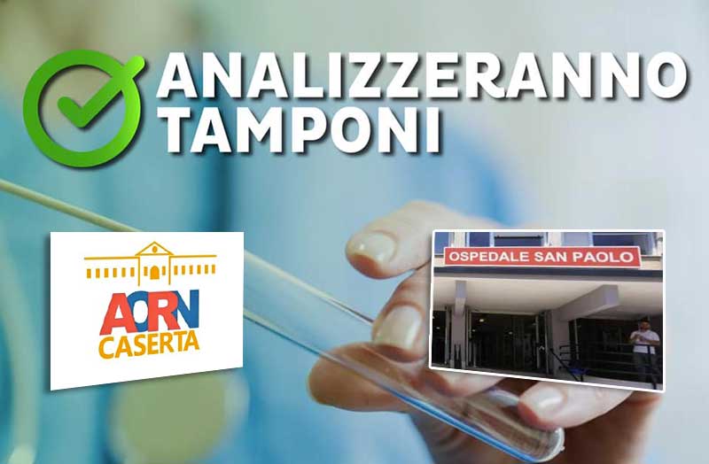L’ospedale di Caserta e il San Paolo di Napoli esamineranno i tamponi