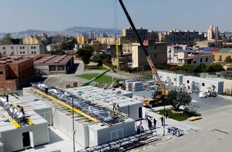 I lavori del nuovo plesso Covid all’Ospedale del Mare