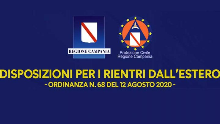 Regione, disposizioni anti-covid per i rientri dall’estero