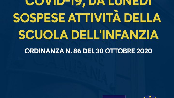 Campania, da lunedì chiusi nidi e scuole materne