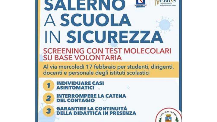 Screening di massa nelle scuole di Salerno