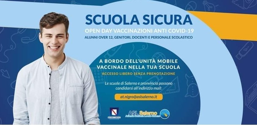Oggi vaccinazioni in tour davanti alle scuole salernitane