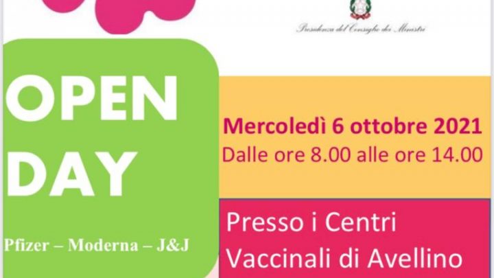 Asl Avellino, Campagna vaccinale anti-Covid: programmato open day per oggi 6 ottobre