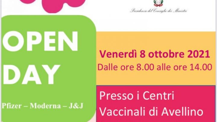 Asl Avellino, Campagna vaccinale anti-Covid: Open day oggi 8 ottobre