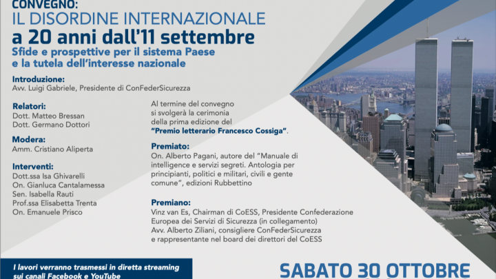 Sicurezza internazionale dopo l’11 settembre, convegno a Sorrento di ConFederSicurezza