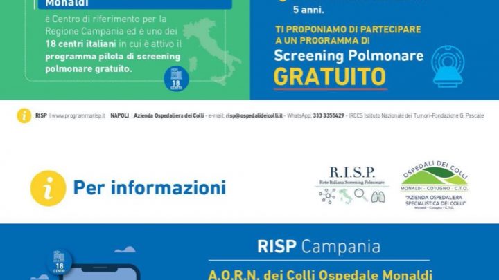 Tumore del polmone, inizia lo screening al Monaldi