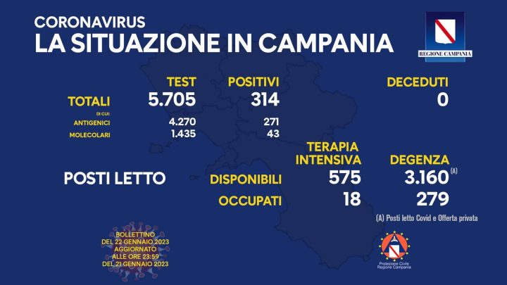 Andamento Covid in Campania