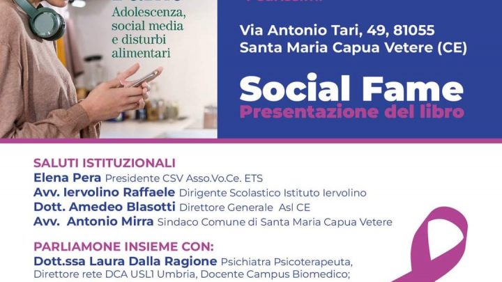“Social Fame Adolescenza, Social Media e disturbi del comportamento alimentare”