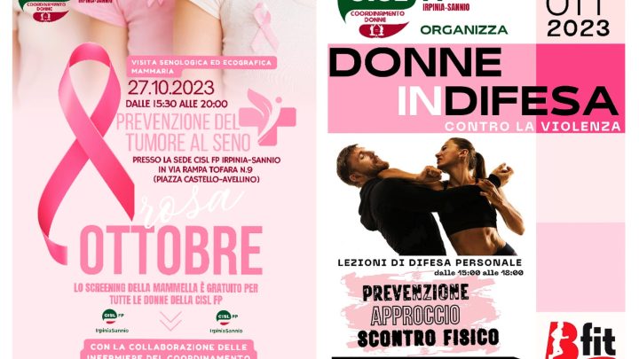 Cisl-Fp Irpinia Sannio, autodifesa e prevenzione del tumore al seno