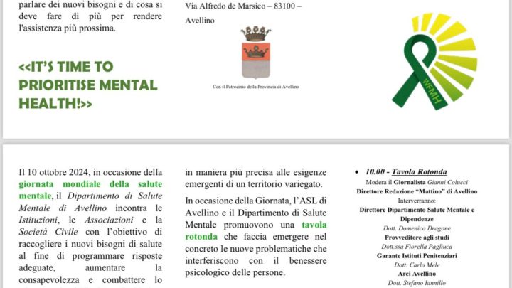 L’Irpinia celebra la “Giornata mondiale della salute mentale”