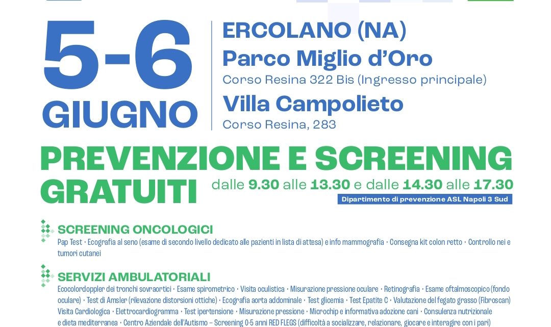 “ScegliAmo la prevenzione”, 2 giorni di visite gratuite nella Na3