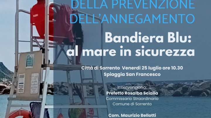Sorrento celebra domani la giornata mondiale della prevenzione dell’annegamento