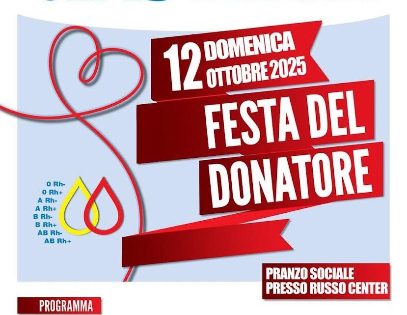 Santa Maria Capua Vetere, il 12 ottobre la Festa del Donatore di Sangue Avis
