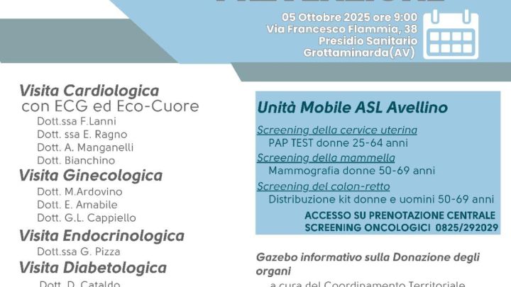 Irpinia, la salute scende in piazza: al via il primo “Check-up Day” dedicato alla prevenzione