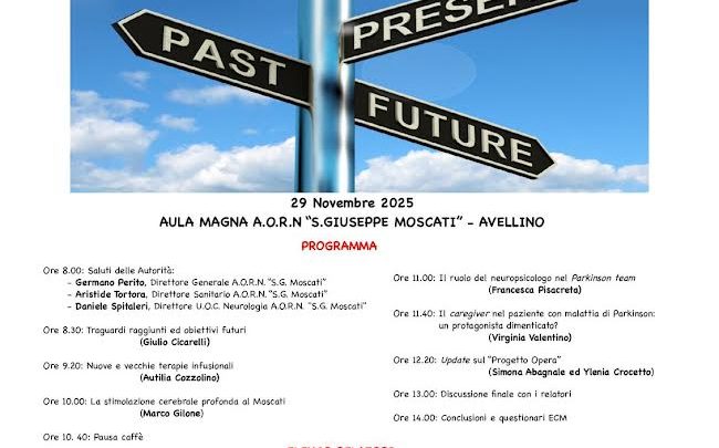 Giornata nazionale del Parkinson, al “Moscati” di Avellino un ambulatorio dedicato e un evento per i 20  anni di attività