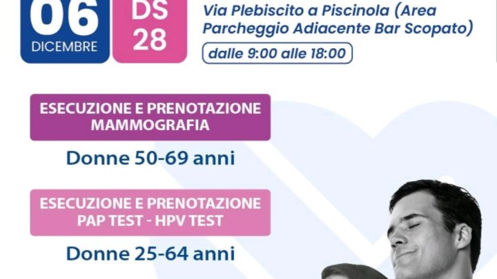 Napoli, ricominciano gli appuntamenti con la salute: “i sabati della prevenzione”