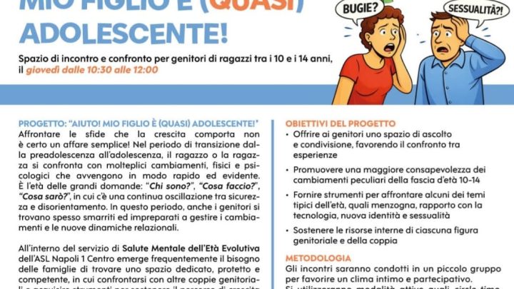 Asl Na 1, al via il progetto: “Aiuto! Mio figlio è (quasi) adolescente!”