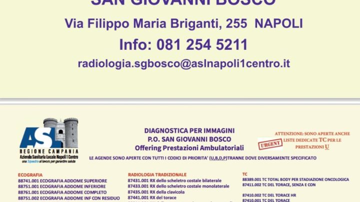 TAC e radiografie anche di sera e nel weekend al San Giovanni Bosco