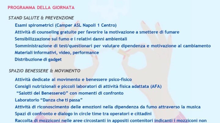 Asl Napoli 1, giornata mondiale “Non Tobacco day”