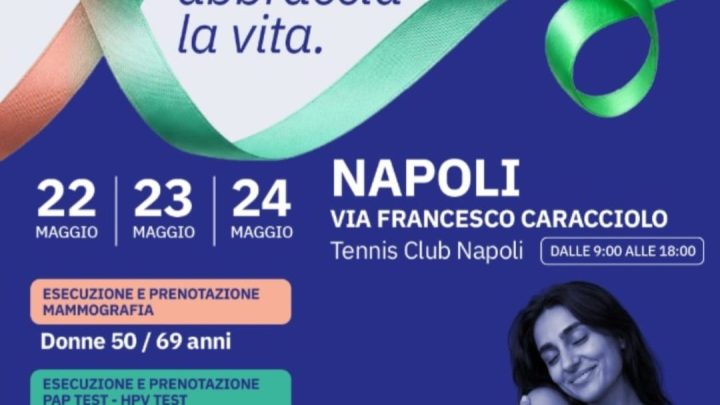 “Tennis and Friends” a Napoli: screening oncologici gratuiti con l’Asl Napoli 1