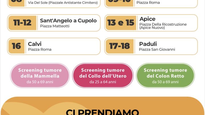 Asl Benevento, prosegue il tour della prevenzione