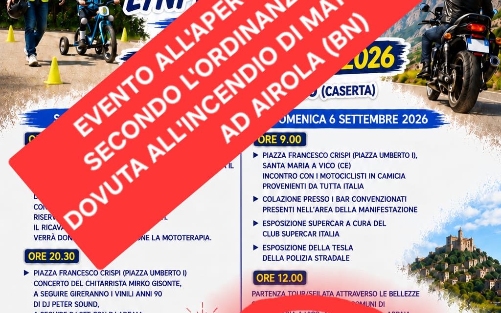 Annullata la “Motomanifestazione” a S. Maria a Vico, nel Casertano